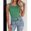 Zeagoo Womens Double Lined Crew Neck Tank Tops Summer Sleeveless Clothes(Green)