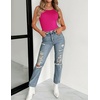Zeagoo Womens Double Lined Crew Neck Tank Tops Summer Sleeveless Clothes(Hot Pink)