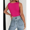 Zeagoo Womens Double Lined Crew Neck Tank Tops Summer Sleeveless Clothes(Hot Pink)