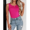 Zeagoo Womens Double Lined Crew Neck Tank Tops Summer Sleeveless Clothes(Hot Pink)