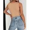 Zeagoo Womens Double Lined Crew Neck Tank Tops Summer Sleeveless Clothes(Khaki)