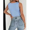 Zeagoo Womens Double Lined Crew Neck Tank Tops Summer Sleeveless Clothes(Light Blue)