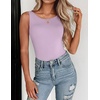 Zeagoo Womens Double Lined Crew Neck Tank Tops Summer Sleeveless Clothes(Light Purple)