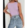 Zeagoo Womens Double Lined Crew Neck Tank Tops Summer Sleeveless Clothes(Light Purple)