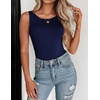 Zeagoo Womens Double Lined Crew Neck Tank Tops Summer Sleeveless Clothes(Navy Blue)