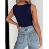 Zeagoo Womens Double Lined Crew Neck Tank Tops Summer Sleeveless Clothes(Navy Blue)