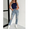 Zeagoo Womens Double Lined Crew Neck Tank Tops Summer Sleeveless Clothes(Navy Blue)