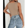 Zeagoo Womens Double Lined Crew Neck Tank Tops Summer Sleeveless Clothes(Nude)