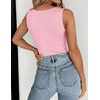 Zeagoo Womens Double Lined Crew Neck Tank Tops Summer Sleeveless Clothes(Pink)