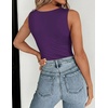 Zeagoo Womens Double Lined Crew Neck Tank Tops Summer Sleeveless Clothes(Purple)