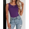 Zeagoo Womens Double Lined Crew Neck Tank Tops Summer Sleeveless Clothes(Purple)