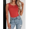 Zeagoo Womens Double Lined Crew Neck Tank Tops Summer Sleeveless Clothes(Red)
