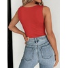 Zeagoo Womens Double Lined Crew Neck Tank Tops Summer Sleeveless Clothes(Red)