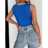 Zeagoo Womens Double Lined Crew Neck Tank Tops Summer Sleeveless Clothes(Royal Blue)