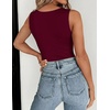 Zeagoo Womens Double Lined Crew Neck Tank Tops Summer Sleeveless Clothes(Wine Red)