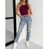 Zeagoo Womens Double Lined Crew Neck Tank Tops Summer Sleeveless Clothes(Wine Red)