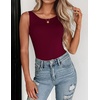 Zeagoo Womens Double Lined Crew Neck Tank Tops Summer Sleeveless Clothes(Wine Red)