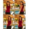 Zeagoo Womens Double Lined Crew Neck Tank Tops Summer Sleeveless Clothes(Wine Red)