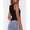 Zeagoo Women’s Double Lined Square Neck Tank Top Sleeveless Basic Crop Tops(Black)