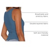 Zeagoo Women’s Double Lined Square Neck Tank Top Sleeveless Basic Crop Tops(Blue)