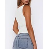 Zeagoo Women’s Double Lined Square Neck Tank Top Sleeveless Basic Crop Tops(B_white)