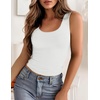 Zeagoo Women’s Double Lined Square Neck Tank Top Sleeveless Basic Crop Tops(B_white)