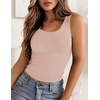 Zeagoo Women’s Double Lined Square Neck Tank Top Sleeveless Basic Crop Tops(Champagne)