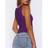 Zeagoo Women’s Double Lined Square Neck Tank Top Sleeveless Basic Crop Tops(Deep Purple)