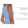 Zeagoo Women’s Double Lined Square Neck Tank Top Sleeveless Basic Crop Tops(Light Blue)
