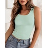 Zeagoo Women’s Double Lined Square Neck Tank Top Sleeveless Basic Crop Tops(Light Green)