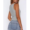 Zeagoo Women’s Double Lined Square Neck Tank Top Sleeveless Basic Crop Tops(Light Grey)