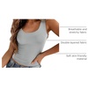 Zeagoo Women’s Double Lined Square Neck Tank Top Sleeveless Basic Crop Tops(Light Grey)
