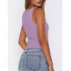 Zeagoo Women’s Double Lined Square Neck Tank Top Sleeveless Basic Crop Tops(Light Purple)
