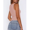 Zeagoo Women’s Double Lined Square Neck Tank Top Sleeveless Basic Crop Tops(Mauve Pink)
