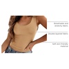 Zeagoo Women’s Double Lined Square Neck Tank Top Sleeveless Basic Crop Tops(Nude)