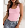 Zeagoo Women’s Double Lined Square Neck Tank Top Sleeveless Basic Crop Tops(Pink)