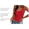 Zeagoo Women’s Double Lined Square Neck Tank Top Sleeveless Basic Crop Tops(Red)