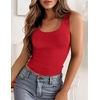 Zeagoo Women’s Double Lined Square Neck Tank Top Sleeveless Basic Crop Tops(Red)