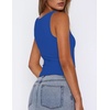 Zeagoo Women’s Double Lined Square Neck Tank Top Sleeveless Basic Crop Tops(Royal Blue)