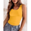 Zeagoo Women’s Double Lined Square Neck Tank Top Sleeveless Basic Crop Tops(Yellow)