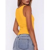 Zeagoo Women’s Double Lined Square Neck Tank Top Sleeveless Basic Crop Tops(Yellow)