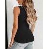Zeagoo Womens Double Lined V Neck Tank Tops Summer Slim Fit Outfits(1-black)