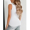 Zeagoo Womens Double Lined V Neck Tank Tops Summer Slim Fit Outfits(1-white)