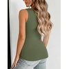 Zeagoo Womens Double Lined V Neck Tank Tops Summer Slim Fit Outfits(Army Green)