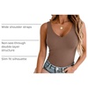 Zeagoo Womens Double Lined V Neck Tank Tops Summer Slim Fit Outfits(Brown)