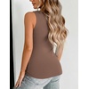 Zeagoo Womens Double Lined V Neck Tank Tops Summer Slim Fit Outfits(Brown)