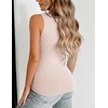 Zeagoo Womens Double Lined V Neck Tank Tops Summer Slim Fit Outfits(Champagne)