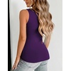 Zeagoo Womens Double Lined V Neck Tank Tops Summer Slim Fit Outfits(Dark Purple)