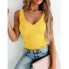 Zeagoo Womens Double Lined V Neck Tank Tops Summer Slim Fit Outfits(Ginger)