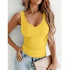 Zeagoo Womens Double Lined V Neck Tank Tops Summer Slim Fit Outfits(Ginger)